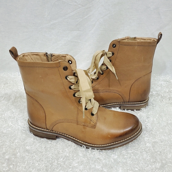 Crevo Shoes - Crevo Tan Lace and Zip Up Utility Style Boots